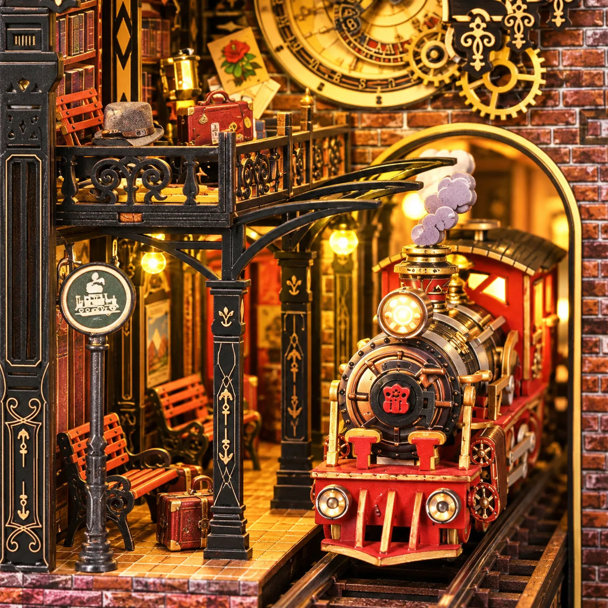 Quai éclairé et réverbère du book nook Gare du Quai Zéro
