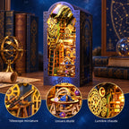 Détails : télescope miniature, univers étoilé et lumière chaude
